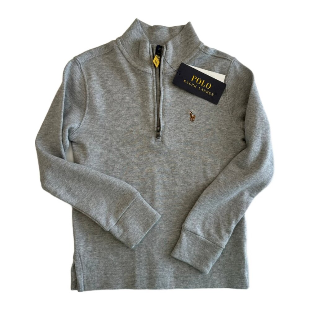 NEW Ralph Lauren Toddler Boy Cotton Interlock Quarter-Zip Pullover | Size 4-4T